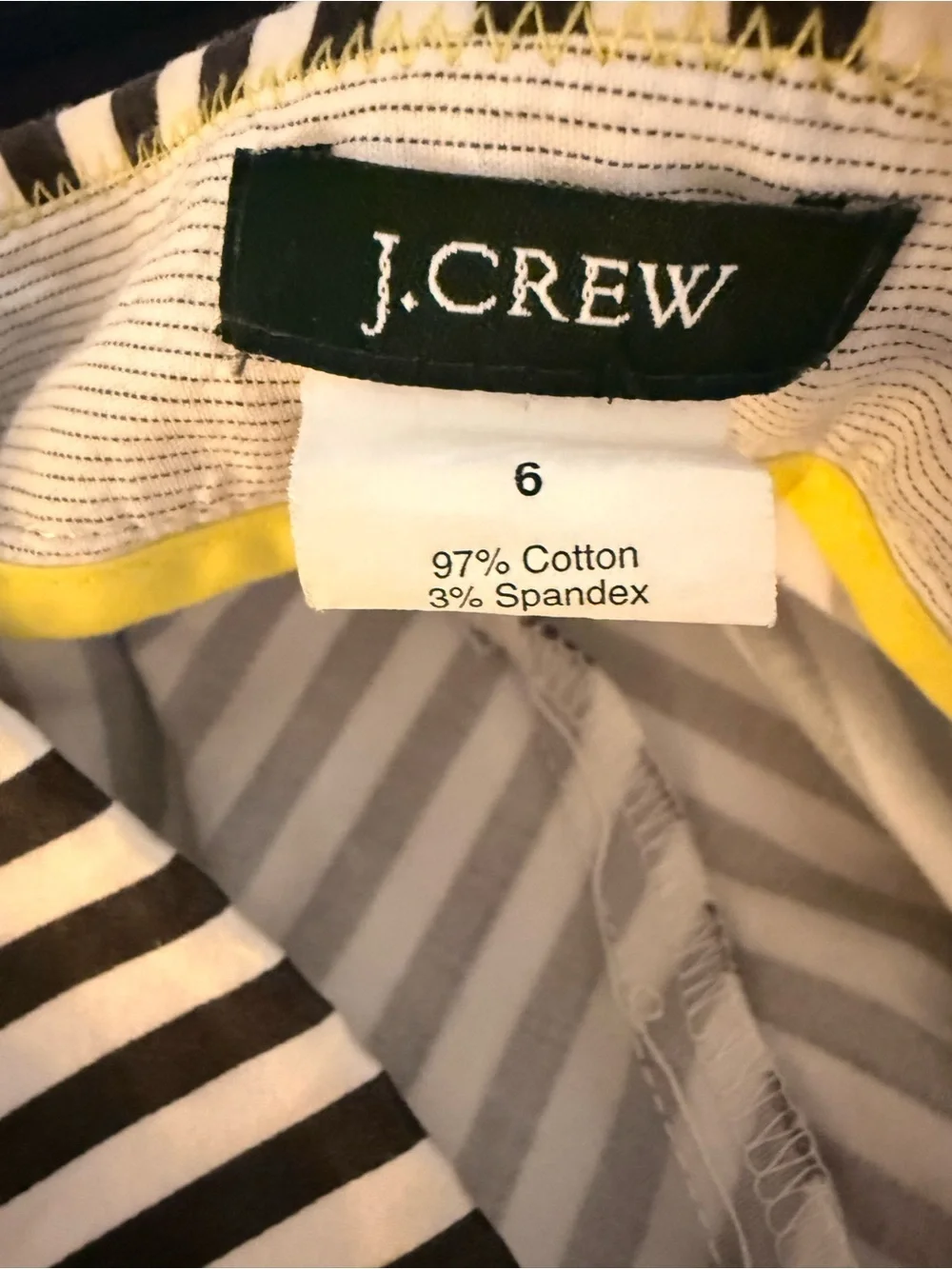 J. Crew Black and White Diagonal Stripe Mini Skirt